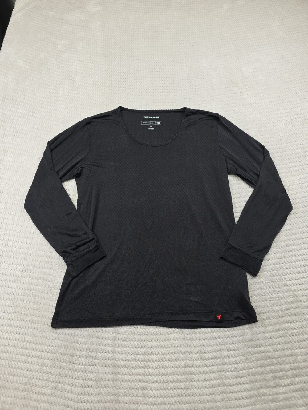 Terramar Shirt Womens XL Thermasilk 1.0 100% Pure Silk Blavk
